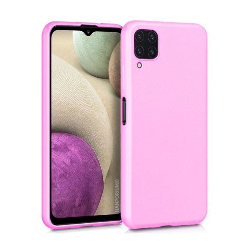 Samsung Galaxy A12 Uyumlu Silikon Kılıf - Pastel Renk Tonu Kamera Korumalı Esnek Kapak - Pembe