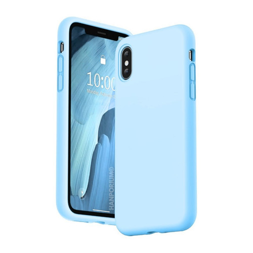 Apple iPhone X Uyumlu Silikon Kılıf - Pastel Renk Tonu Kamera Korumalı Esnek Kapak - Mavi