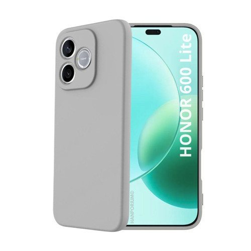 Honor 600 Lite Uyumlu Silikon Kılıf - Pastel Renk Tonu Kamera Korumalı Esnek Kapak - Gri