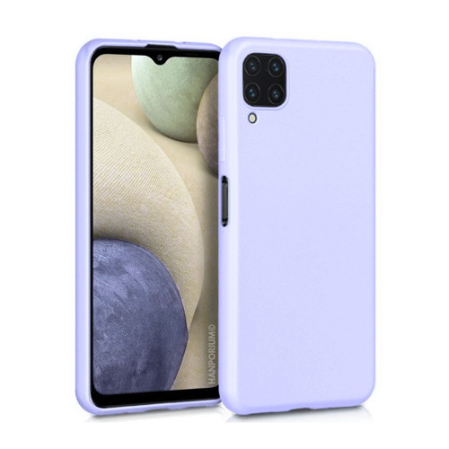 Samsung Galaxy A12 Uyumlu Silikon Kılıf - Pastel Renk Tonu Kamera Korumalı Esnek Kapak - Lila