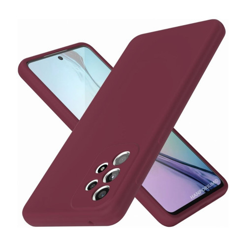Samsung Galaxy A33 Uyumlu Silikon Kılıf - Pastel Renk Tonu Kamera Korumalı Esnek Kapak - Bordo
