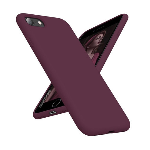 Apple iPhone 7 Uyumlu Silikon Kılıf - Pastel Renk Tonu Kamera Korumalı Esnek Kapak - Bordo