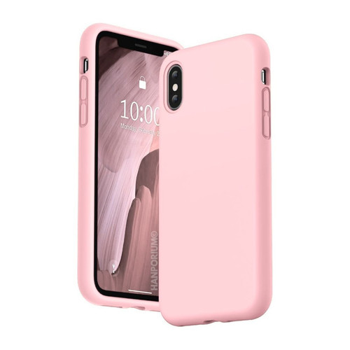 Apple iPhone X Uyumlu Silikon Kılıf - Pastel Renk Tonu Kamera Korumalı Esnek Kapak - Pudra Pembe