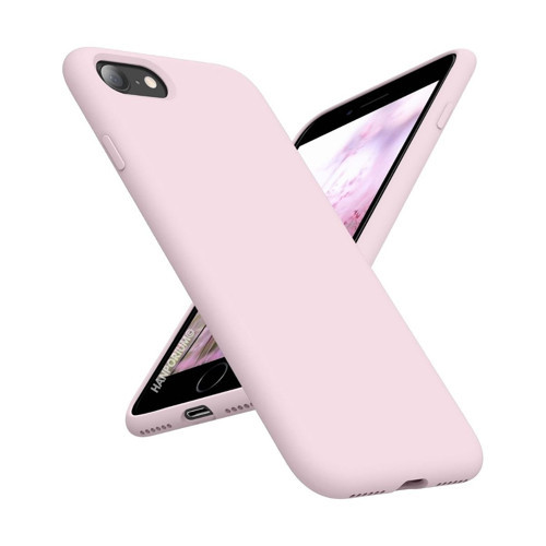 Apple iPhone 7 Uyumlu Silikon Kılıf - Pastel Renk Tonu Kamera Korumalı Esnek Kapak - Pudra Pembe