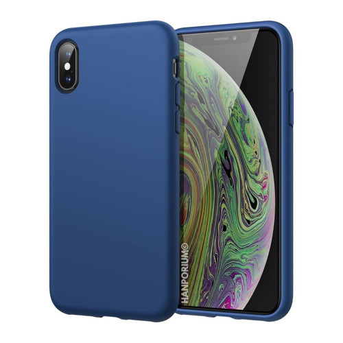 Apple iPhone X Uyumlu Silikon Kılıf - Pastel Renk Tonu Kamera Korumalı Esnek Kapak - Lacivert