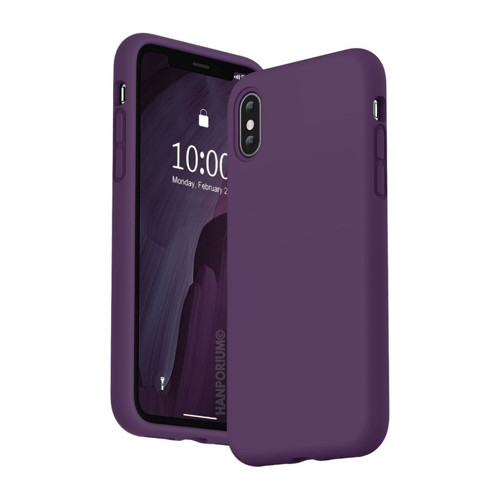 Apple iPhone X Uyumlu Silikon Kılıf - Pastel Renk Tonu Kamera Korumalı Esnek Kapak - Mor