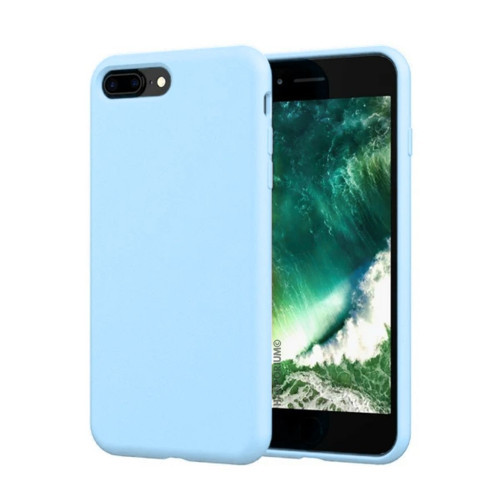 Apple iPhone 8 Plus Uyumlu Silikon Kılıf - Pastel Renk Tonu Kamera Korumalı Esnek Kapak - Mavi
