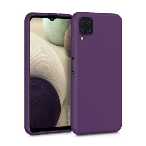 Samsung Galaxy A12 Uyumlu Silikon Kılıf - Pastel Renk Tonu Kamera Korumalı Esnek Kapak - Mor