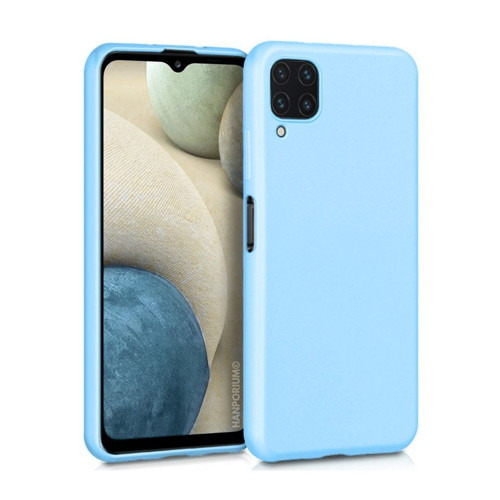 Samsung Galaxy A12 Uyumlu Silikon Kılıf - Pastel Renk Tonu Kamera Korumalı Esnek Kapak - Mavi