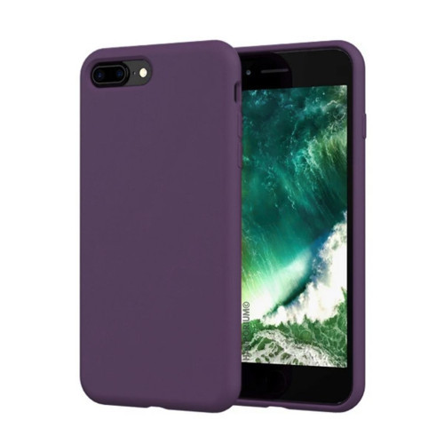 Apple iPhone 8 Plus Uyumlu Silikon Kılıf - Pastel Renk Tonu Kamera Korumalı Esnek Kapak - Mor