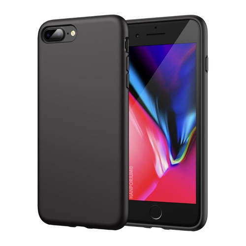 Apple iPhone 8 Plus Uyumlu Silikon Kılıf - Pastel Renk Tonu Kamera Korumalı Esnek Kapak - Siyah