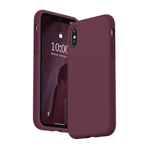 Apple iPhone X Uyumlu Silikon Kılıf - Pastel Renk Tonu Kamera Korumalı Esnek Kapak - Bordo