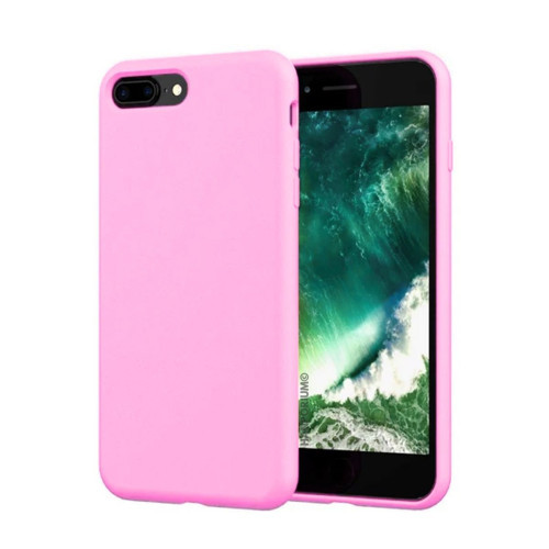 Apple iPhone 8 Plus Uyumlu Silikon Kılıf - Pastel Renk Tonu Kamera Korumalı Esnek Kapak - Pembe