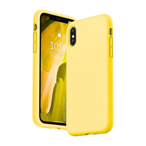Apple iPhone X Uyumlu Silikon Kılıf - Pastel Renk Tonu Kamera Korumalı Esnek Kapak - Sarı