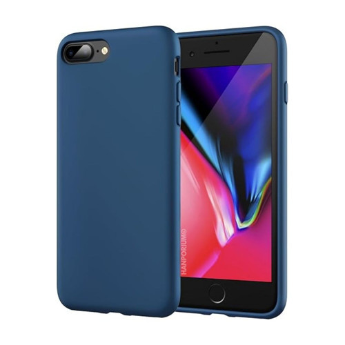Apple iPhone 8 Plus Uyumlu Silikon Kılıf - Pastel Renk Tonu Kamera Korumalı Esnek Kapak - Lacivert