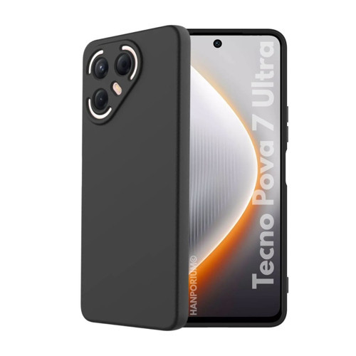 Tecno Pova 7 Ultra Uyumlu Silikon Kılıf - Pastel Renk Tonu Kamera Korumalı Esnek Kapak - Siyah