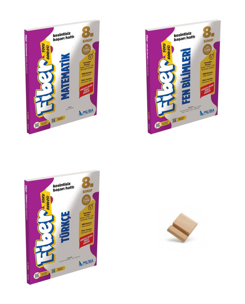 MUBA LGS 8. Sınıf 2027 Fiber Matematik Türkçe ve Fen 3lü Set Soru Bankası + Telefon Standı