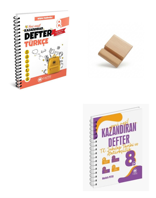 Çanta 8. Sınıf 2027 LGS Türkçe ve İnkılap Kazandıran Defter + Telefon Standı