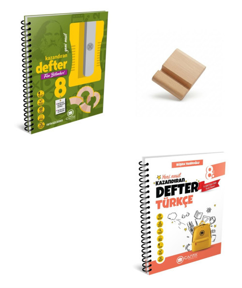 Çanta 8. Sınıf 2027 LGS Fen Bilimleri ve Türkçe Kazandıran Defter + Telefon Standı