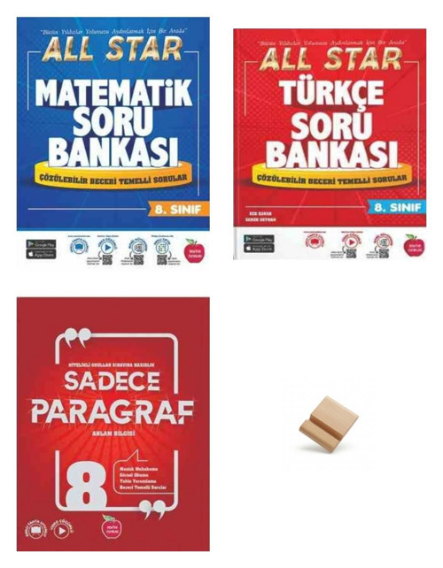 Newton LGS 2027 8. Sınıf Matematik Türkçe ve Paragraf 3lü All Star Soru Bankası + Telefon Standı