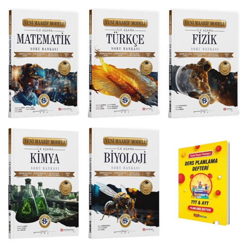 TYT 2028 Maarif Matematik Fizik Kimya Biyoloji ve Türkçe 5li Sayısal Soru Bankası + Planlama Defteri
