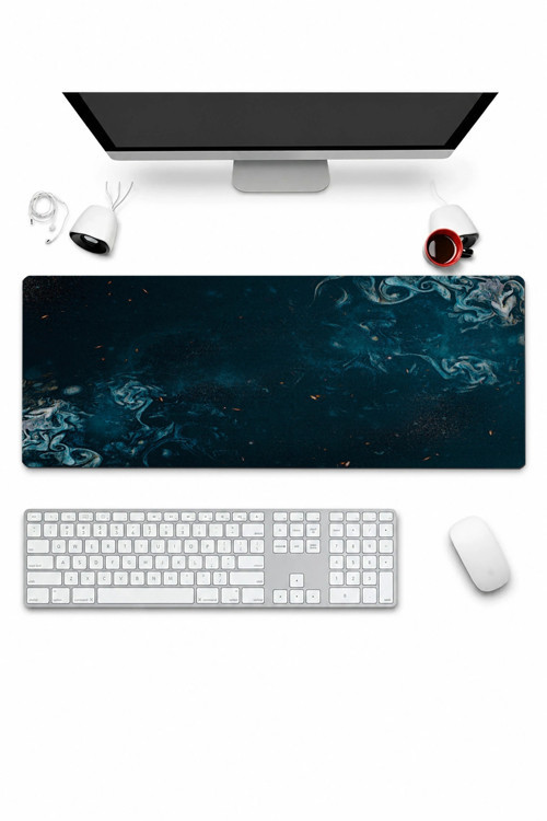 SonicTouch Klavye Mousepad 32x70cm Dikişsiz Pürüzsüz Sıvı Geçirmez Kaymaz Taban Gece Nebulası