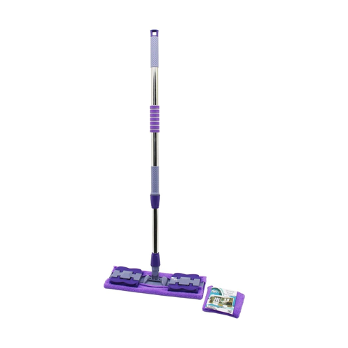 Mandallı Yüzey Temizlik Palet Mop M.fiber Paspas - Yedekli Duvar Silme Mop Metal Uzayan Sap=70-107