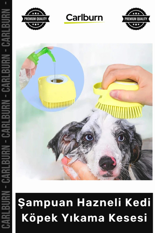 #Petshop Yumuşak Silikon Masaj Etkili Pratik Banyo Şampuan Hazneli Kedi Köpek Yıkama Kesesi
