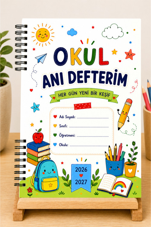 A5 Spiralli Okul Defteri, 40 Yaprak 80 Sayfa, Çizgili Defter