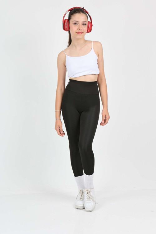 Kız Çocuk Yüksek Bel, Koşu, Yürüyüş, Casual, Spor, Atletik, Egzersiz, Fittness Tayt
