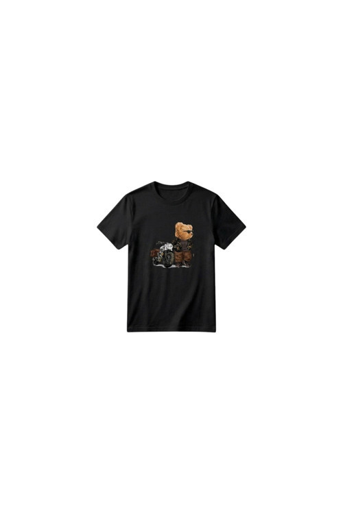 Unisex Kız Erkek Çocuk Baskılı Bisiklet Yaka Kısa Kollu Pamuklu Günlük T-Shirt
