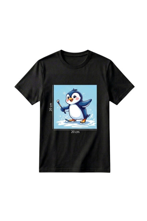 Unisex Kız Erkek Çocuk Baskılı Bisiklet Yaka Kısa Kollu Pamuklu Günlük T-Shirt