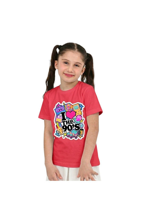 Unisex 90'Lar Temalı Baskılı Pamuklu Basic T-Shirt