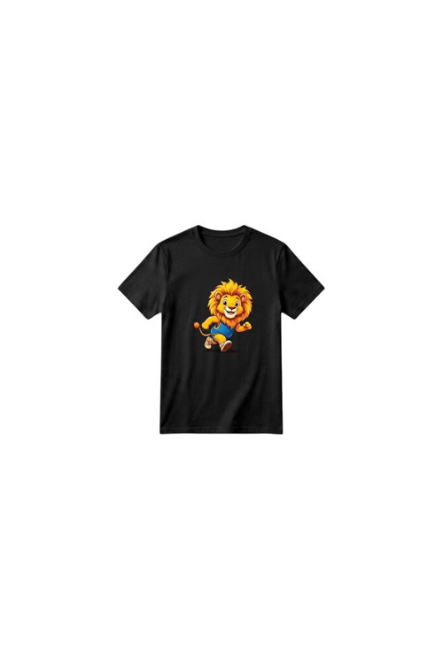 Unisex Kız Erkek Çocuk Baskılı Bisiklet Yaka Kısa Kollu Pamuklu Günlük T-Shirt