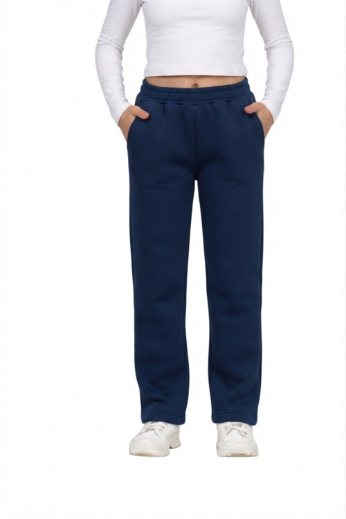 Unisex Kız - Erkek Çocuk 3 İplik Şardonlu İçi Pamuklu Okul Eşofman Altı Pantolon