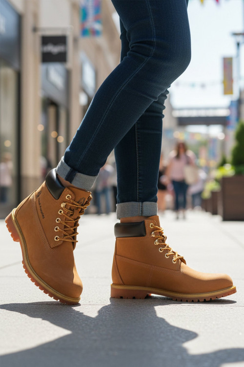 Tarçın Nubuk Bağcıklı Kaymaz Tabanlı Unisex Günlük Bot Empresa