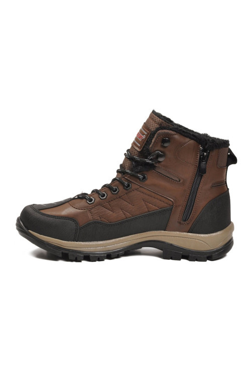 Taba Kürklü Soğuğa Dirençli Kaymaz Tabanlı Bağcıklı Fermuarlı Erkek Outdoor Trekking Bot 980