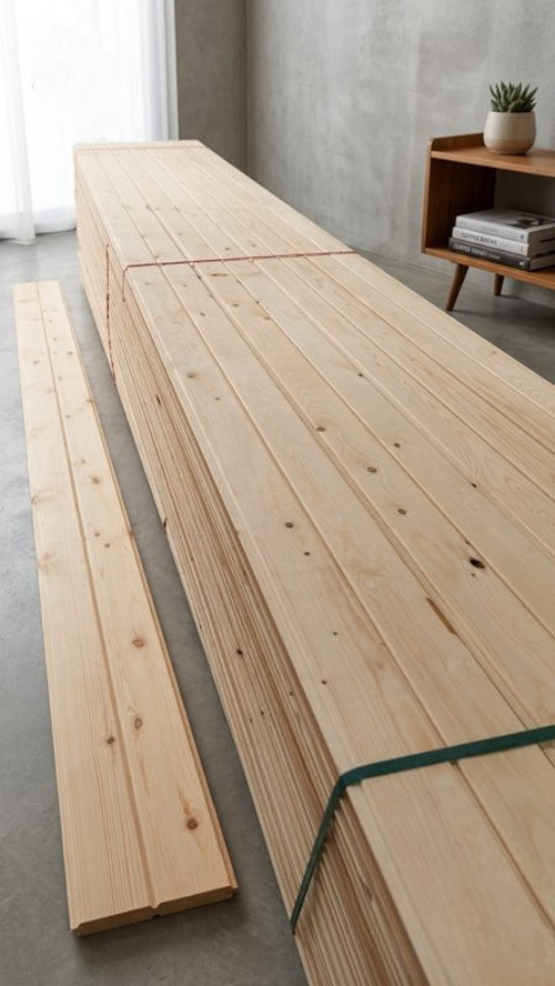 Ahşap İthal Ladin Lambiri 14*85*800mm (10'lu Paket)