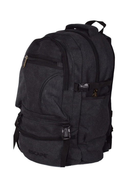Siyah Dağcı Sırt Çantası Kanvas Kumaş 50Lt 501 Outdoor Çanta