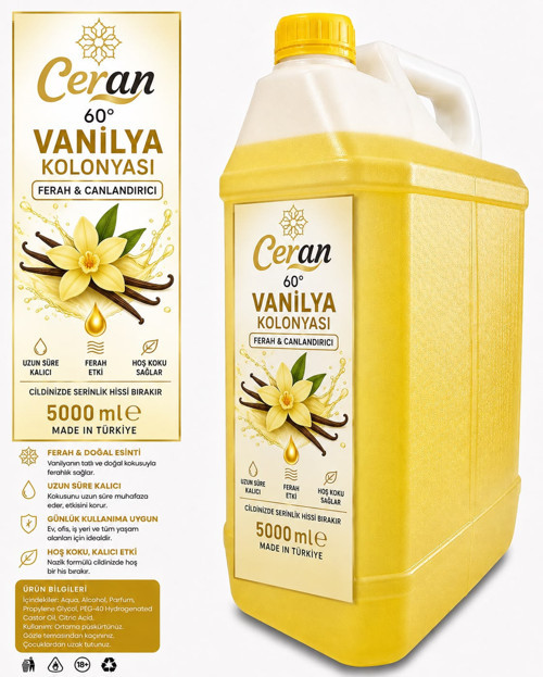 VANİLYA KOLONYASI 5 LİTRE SARI RENK