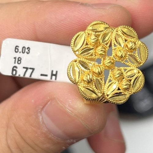 Çiçek Yaprak Ajurlu Altın Döküm Yüzük 22 Ayar 6.03 Gram Kadın Hediye - Y000043