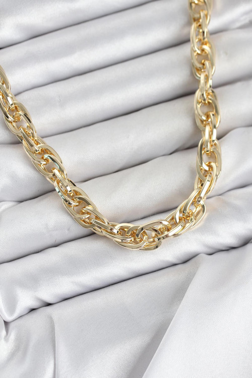 CM Kalın Burgu Model Gold Renk 60 cm Kadın Kolye - EBJ260701W44188