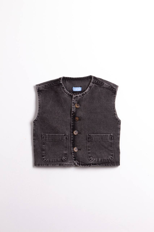 La Ciel Paris Erkek Çocuk Denim Yelek Siyah