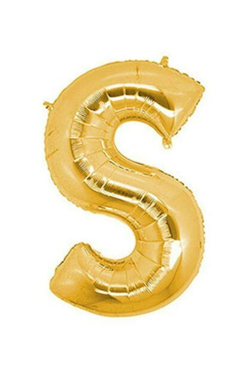 S Harfi Balon Gold Doğum Günü Balonu 36 Cm Parti