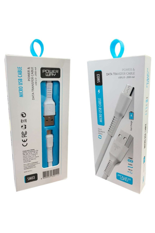 (Micro) 2A Usb Şarj Ve Data Kablosu Powerway Sm03