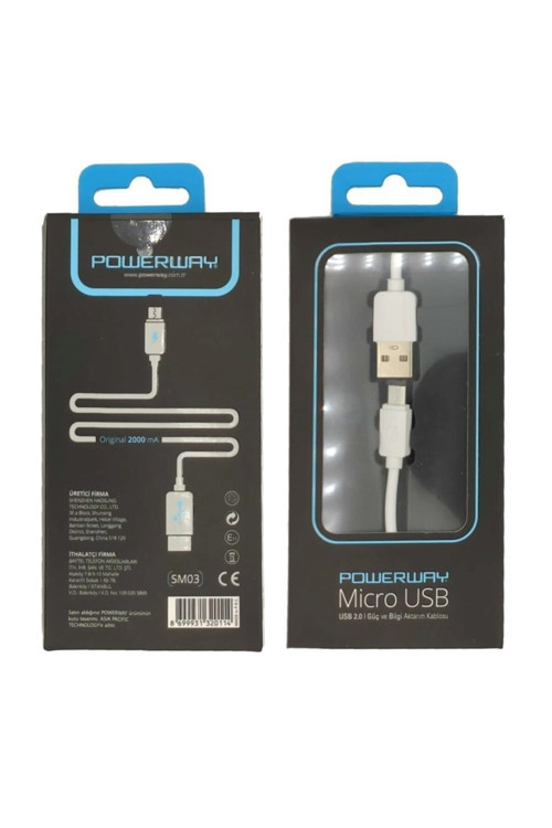 (Micro) 2A Usb Şarj Ve Data Kablosu Powerway Sm03