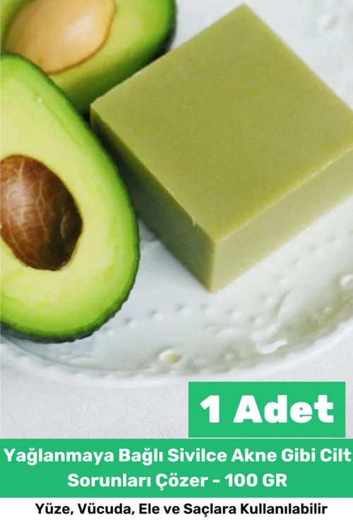 100% Doğal Güzel Kokulu El Yüz Saç Vücut Cilt Onaran Kolajen Etkili Avokado Bitkisel Sabun 1 Adet