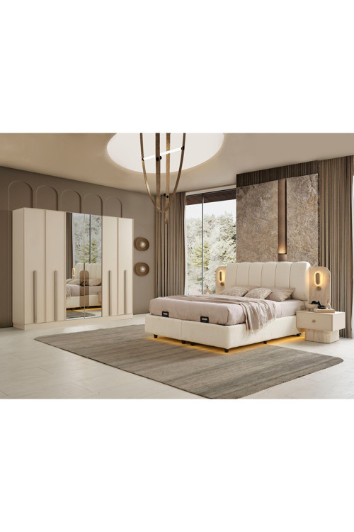 İnci Yatak Odası Takımı 6 Kapılı Komple Mdf