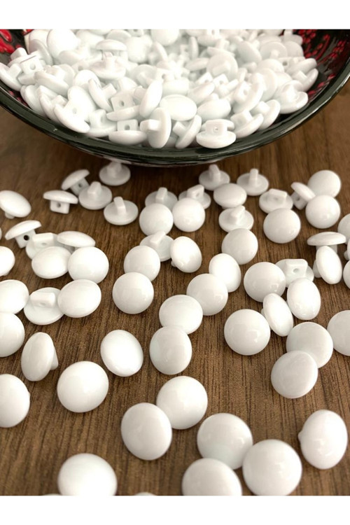 12 Mm Ayaklı Beyaz Özel Üretim Polyester Düğme(35 ADET)