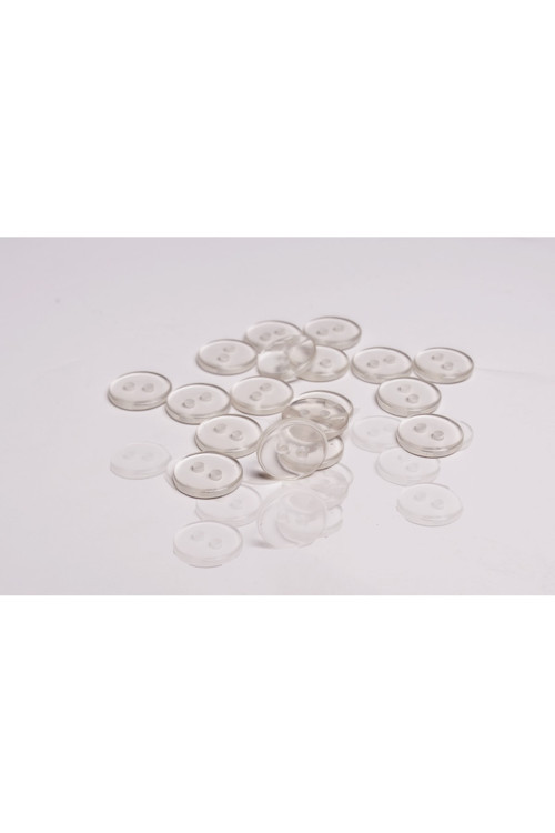 Polyester Düğme Şeffaf 15mm 20 Adet